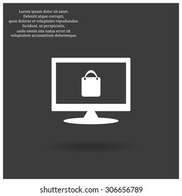 Shopping basket, bag. icon. vector design