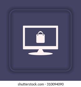 Shopping basket, bag. icon. vector design