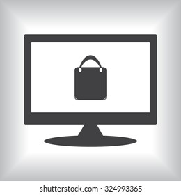 Shopping basket, bag. icon. vector design