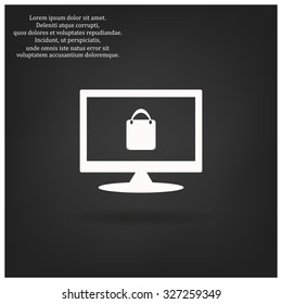 Shopping basket, bag. icon. vector design