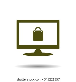 Shopping basket, bag. icon. vector design