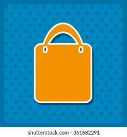 Shopping basket, bag icon, vector illustration. Flat design style