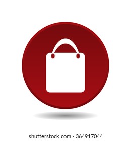 Shopping basket, bag icon, vector illustration. Flat design style