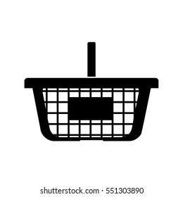 Shopping basket - black colour. Vector eps 10.
