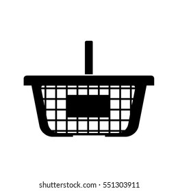 Shopping basket - black colour. Vector eps 10.