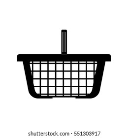 Shopping basket - black colour. Vector eps 10.