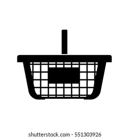 Shopping basket - black colour. Vector eps 10.
