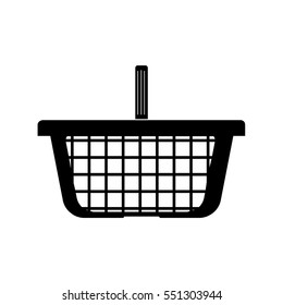 Shopping basket - black colour. Vector eps 10.