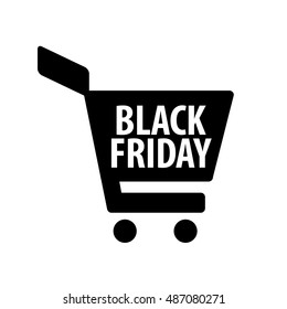 Shopping basket black friday sale icon