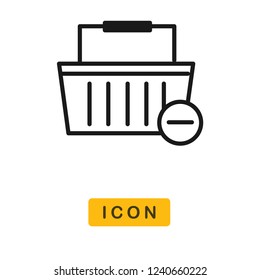 Shopping basket black friday vector icon