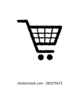  shopping basket  - black vector icon