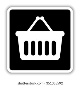 shopping basket - black vector icon