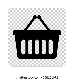 shopping basket -  black vector icon