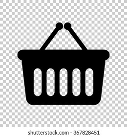 shopping basket -  black vector icon
