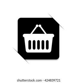 shopping basket  - black vector icon
