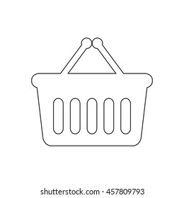 shopping basket -  black vector icon