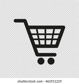 shopping basket  - black vector icon