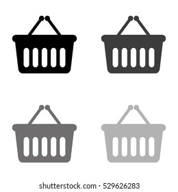 shopping basket  - black vector icon