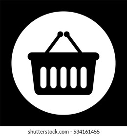 shopping basket  - black vector icon