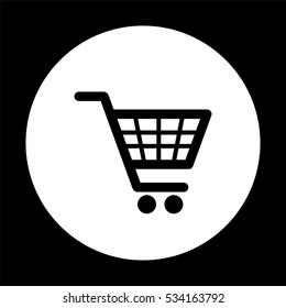 shopping basket -  black vector icon