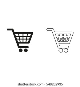 shopping basket -  black vector icon