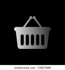 shopping basket  - black vector icon
