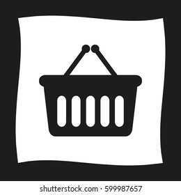 shopping basket  - black vector icon