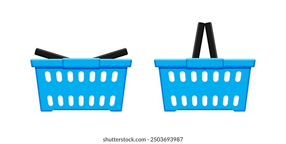 shopping basket blue, basket retail for supermarket, basket e-commerce icon