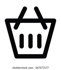 Shopping Basket Bold Line Vector Icon