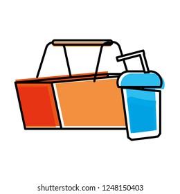 shopping basket with bottle beverage