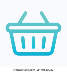 Cesta De La Compra, Icono De Vector De Cubo, Icono De Vector De Degradado Lineal Aislado.