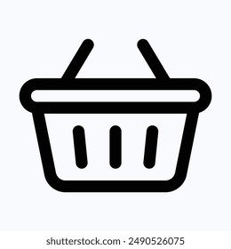 Cesta De La Compra, Icono De Vector De Cubo, Icono De Vector Lineal Aislado.