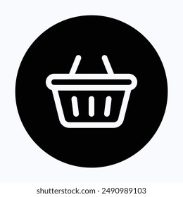 Shopping Basket, Bucket Vector Icon, 