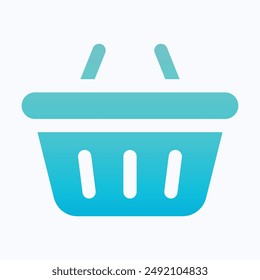 Shopping Basket, Bucket Vector Icon, Isolated Gradient Vector Icon.