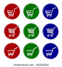 Shopping basket button. Internet Shopping