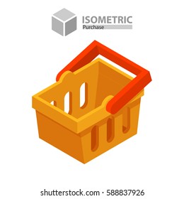 shopping basket, buy. isometric 