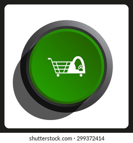 Shopping basket with cabin for children. icon. vector design