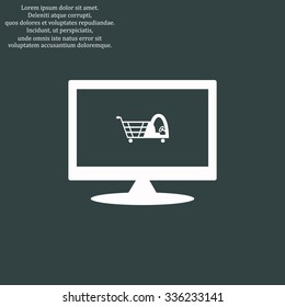 Shopping basket with cabin for children. icon. vector design