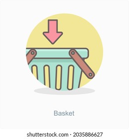 Shopping Basket or Cart Icon Concept