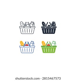 Shopping Basket, Shopping cart icon flat vector desig