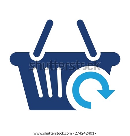 shopping basket with circle arrow colored icon vector design good for web or mobile app