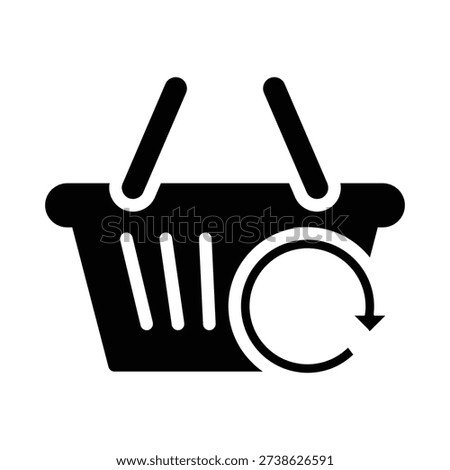 shopping basket with circle arrow solid icon vector design good for web or mobile app