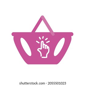 shopping basket click flat icon