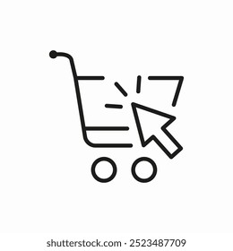 shopping basket click icon sign vector