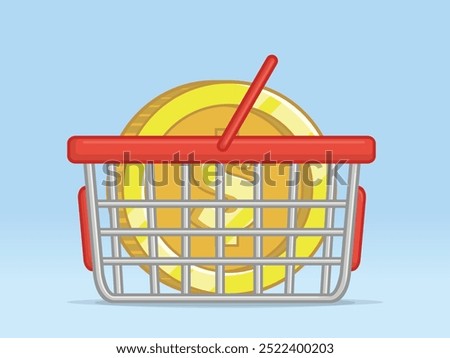 Shopping Basket Coin Front Transaction Money