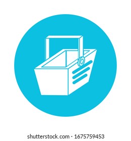 shopping basket commerce block style icon vector illustration design