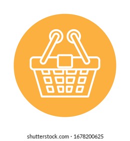 shopping basket commerce block style icon vector illustration design