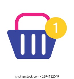 shopping basket commerce flat style icon vector illustration design