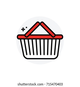 Shopping basket concept Isolated Line Vector Illustration editable Icon