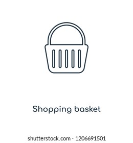 Shopping basket concept line icon. Linear Shopping basket concept outline symbol design. This simple element illustration can be used for web and mobile UI/UX.